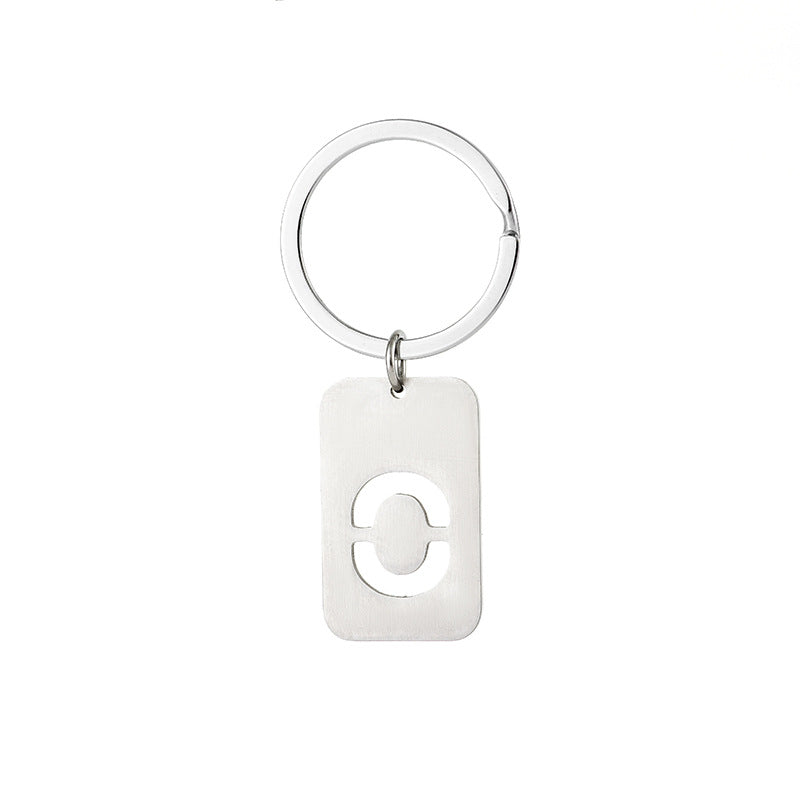 Wholesale Stainless Steel Creative Hollow 26 Letter Keychain